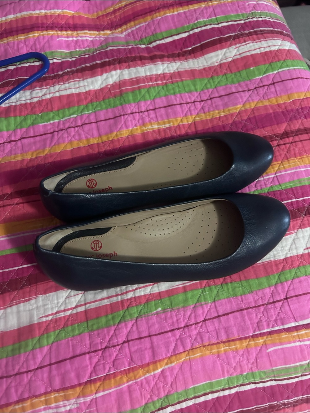 Marc Joseph Navy Leather Women's Ballet Flats